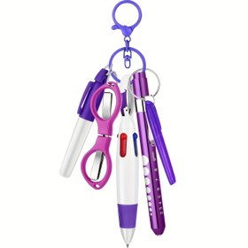 Resim 1 Takım/6 Parça Hemşire Kalem Seti Rozet Tutucu Aksesuar Klips - Geri Çekilebilir Mini Tıbbi Kalem, Kalıcı İşaretleyici, Katlanabilir Makas, Öğrenci Ofis Hemşireler İçin Okula Dönüş Malzemeleri 
