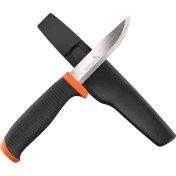 Resim FourForce El Işi Bıçağı Hvk Gh I Çok Amaçlı Bıçak, Kaymaz Santoprene® Saplı ve Birinci Sınıf Karbon Çelikten Bıçak I Iş Pantolonu Için Kılıf ve Tutucu Dahil I 380210 