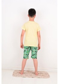 Resim Vitmo Erkek Çocuk Kapri Pijama Takımı Born To Skate Sarı Sarı 