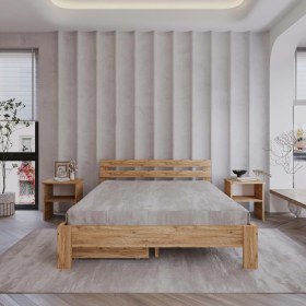 Resim Renazzo 2 Çekmeceli Letto Atlantik Mdf Karyola | Tek ve Çift Kişilik Yatak Uyumlu, Kolay Kurulum 