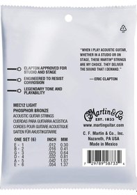 Resim Martin Eric Clapton's Choice Akustik Gitar Teli 12-54 