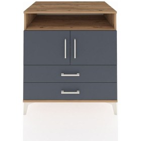 Resim Kronos Şifonyer 3 Raflı 2 Çekmeceli 2 Kapaklı 88x59x96 Çam-an... Çam 