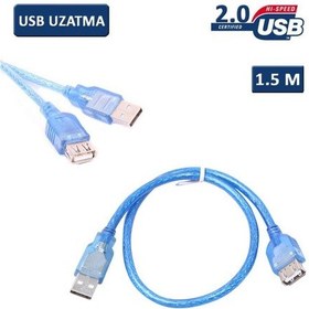 Resim Usb 2.0 Uzatma Kablosu Transparan - 1 5Metre 