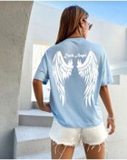 Resim Machetta Dark Angel Baskılı Bebe Mavi Overisize Penye T-shirt 