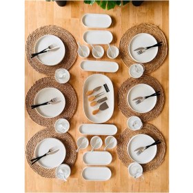 Resim Modern 43 Parça 6 Kişilik Porselen Kahvaltı Takımı 