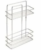 Resim abnturk 2 Katlı Düz Krom Banyo Rafı Şampuanlık 