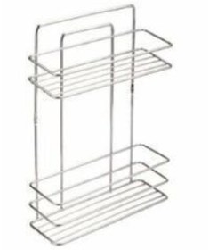 Resim abnturk 2 Katlı Düz Krom Banyo Rafı Şampuanlık 