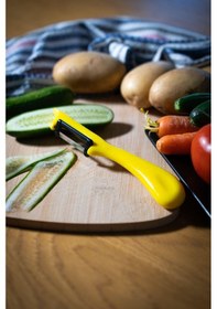 Resim Solingen Simli Limon Dikey Soyacak Paslanmaz Alman Çeliği, Ergonomik Sap, Çift Yönlü Kesici Ağız-190 Sarı 