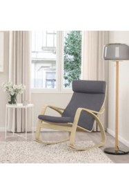 Resim IKEA Poang Sallanan Koltuk , Skiftebo Koyu Gri-huş 