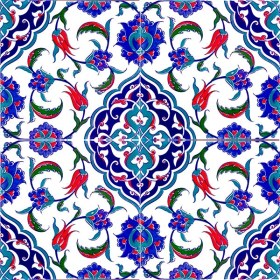 Resim Armada Çini 20x20 Cm Ac 44 Osmanlı İznik Desen Kütahya Çini Karo 