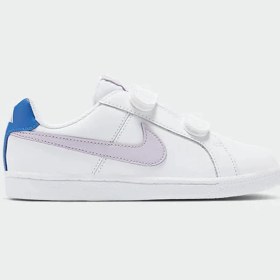 Resim Nike Court Royale Leather Sneaker Hakiki Deri Bantlı Çırtlı Çocuk Spor Ayakkabı Beyaz 
