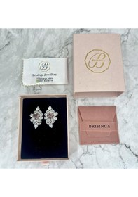 Resim Kahverengi Kalpli İthal Gümüş Küpe-987 Silver 