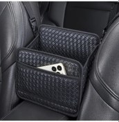 Resim Xuweiwei Lüks Pu Deri Araç Organizer H901k Weave Black Saklama Çantası Ve Mendillik 