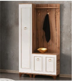 Resim Bera Atlantik Çam - Beyaz 3 Kapılı Elif Portmanto Atlantik Çam - Beyaz 