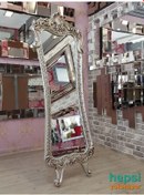 Resim Bihter Model Gümüş Renk Varaklı Ayaklı Boy Aynası 