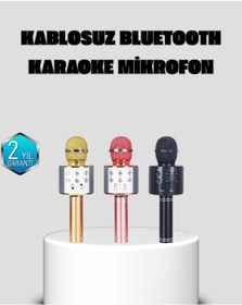 Resim Taşınabilir Karaoke Mikrofon - Bluetooth, Usb Ve Aux Girişli 