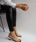 Resim Ömer Ediz Shoes Kadın Şeffaf Terlik Siyah 5 cm Topuklu 