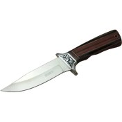 Resim Kuzgun Ticaret A058-1 Kamp Bıçağı 26,5 cm - Ahşap Sap, Kılıflı ( Lisinya ) 