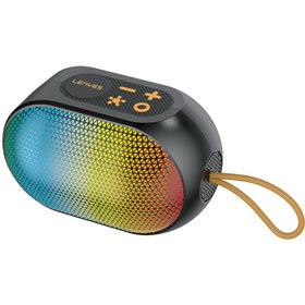 Resim Lenyes S212 Su Geçirmez RGB Işıklı Askılı Taşınabilir Kablosuz Bluetooth Hoparlör v5.3 Siyah 