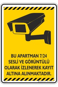 Resim isgtabelam 35x50cm/fosforluDekota/Bu Apartman 7/24 Sesli Ve Görüntülü Olarak Kayıt Altına Alınmaktadır/v2 