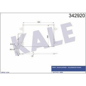 Resim Kale Oto Radyatör 342920 Klima Radyatörü Passat B5 00- / Superb I 01- 