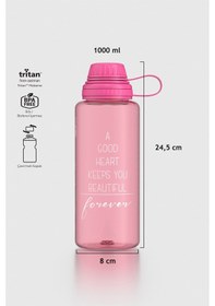 Resim Renga Ege Yazı Desenli 1000 Ml Tritan Matara 912141 Fuşya Fuşya 