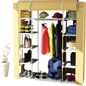 Resim Pormet Metal Çift Yandan Raflı Bez Dolap 