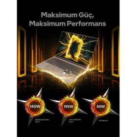 Resim Game Garaj Slayer R9T3D-5070Ti C2 Amd Ryzen 9 9955HX3D 64GB Ram 2tb SSD RTX5070Ti 16" Qhd IPS 300Hz Freedos Gaming Laptop 