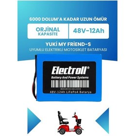 Resim Yuki My Friend-s Batarya Standart Kapasite Lifepo4 48v 12ah Elektrikli Motorsiklet Bataryası 