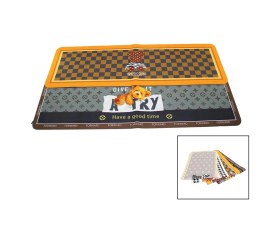 Resim Dikdörtgen Renkli Desenli - Resimli Su Emici - Sihirli Banyo Paspası Elastik 116 X 37.5cm Kahverengi 