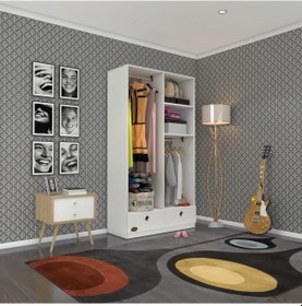 Resim Kenzlife Giysi Dolabı 2 Bölmeli 2 Çekmeceli Bedri 182 100 42 Byz Dolap Kapaksız 