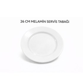 Resim Melamin Servis Tabağı 26 Cm Beyaz - Yemek Tabağı Beyaz 