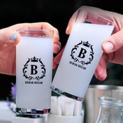 Resim Kişiye Özel İsim Yazılı Orijinal İkili Rakı Bardağı 