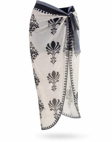 Resim tarzınısec Tarzını Seç Siyah Lüks Yırtmaçlı Bağlamalı Pareo 155x111cm 