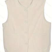 Resim Kadınların Klasik Yaka ve Cep Detaylı, Bol Kesim, Siyah, Rahat Polyester Dış Giyim Seçeneği - Bahar/Sonbahar İçin Rahat Dış Giyim | Klasik Yaka | Cep Detaylı Vest 