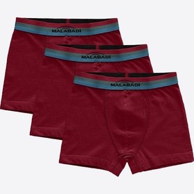 Resim Malabadi Erkek Çocuk Bordo 3 Lü Paket Pamuk Elastan Boxer 208 