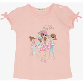 Resim Breeze Kız Çocuk Tişört Parti Zamanı Mutlu Kızlar Baskılı 2-6 Yaş, Pembe-pembe Pembe 