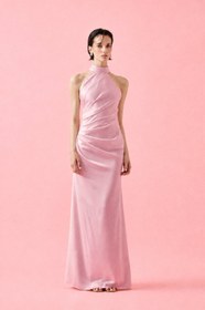 Resim IVORY ÉTOILE BLUSH PEMBE SATEN ELBİSE - 40 