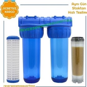 Resim Daire Girişi Su Arıtma Cihazı Ikili Reçine + Yıkanabilir Filtre 