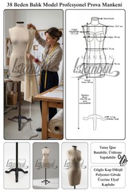 Resim Manken İstanbul 38 Beden Yüksek Kalite Döküm Ayak Fransız Profesyonel Prova Mankeni Terzi Mankeni 