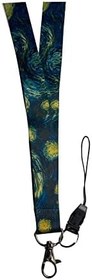 Resim Van Gogh Yıldızlı Geceler Boyun ipi ve Telefon Askısı 