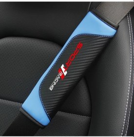 Resim Xuweiwei 2 Adet Mavi Karbon Fiber Sentetik Deri Emniyet Kemeri Omuz Pedi - Toyota İçin 