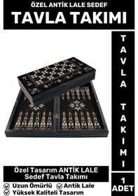 Resim Elit Yüksek Kaliteli Uzun Ömürlü Aile Ev Arkadaş Kahve Cafe Oyun Takımı Antik Lale Sedef Tavla Takım 