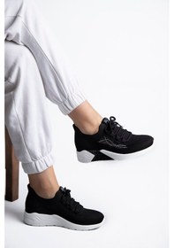 Resim Guja 25y301 Kadın Taşlı Casual Sneaker Ayakkabı Siyah Siyah 