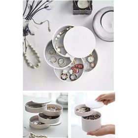 Resim Fırsatkolik 4 Katlı Dönebilen Silindir Takı ve Makyaj Organizer Kutusu 