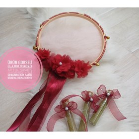 Resim LilAmor Concept Hediyelik Kina gecesi gelin nedime tefi - def ve 20 adet tup kina hediyelik 