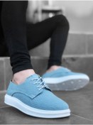 Resim ZMMODA BA0003 Bağcıklı Klasik Spor Keten Turkuaz Yüksek Taban Casual Erkek Ayakkabı 