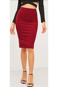 Resim CNG MODA Ofis Şıklığı Scuba Kumaş Kalem Etek 
