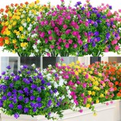 Resim 24 Paket UV Dirençli Yapay Boks Ağacı Bitkileri - İç/Dış Mekan Dekoru İçin Canlı Plastik Sahte Yeşillik, Asılı Bahçe, Veranda, Pencere Kutusu, Ev ve Düğün Çiftliği Dekorasyonu İçin Mükemmel, Yıldönümleri ve Özel Günler İçin İdeal, Yapay Açık Çiçekler 