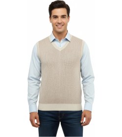 Resim Çizgi Triko Erkek V Yaka Süveter Çelik Örgü Regular Kalıp 5206h Bgl-st04841 Taş 